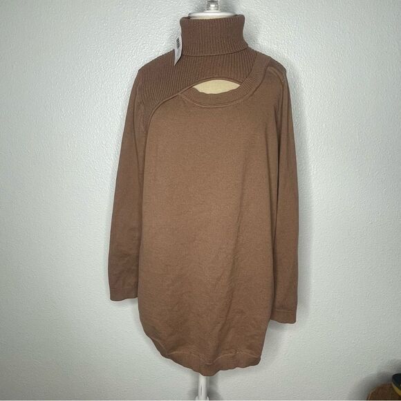 Chico's Sweaters - Chico's Chic Brown Cowl Neck Sweater